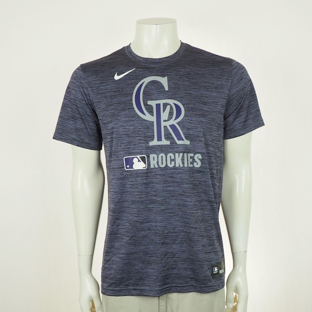 Nike Colorado Rockies MLB Tee Shirt Mens Medium Purple Dri-Fit Baseball Training
